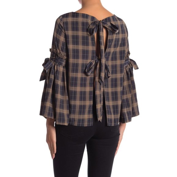 NEW Sugarlips Frankie Plaid Top Open Back Backless - Picture 7 of 10